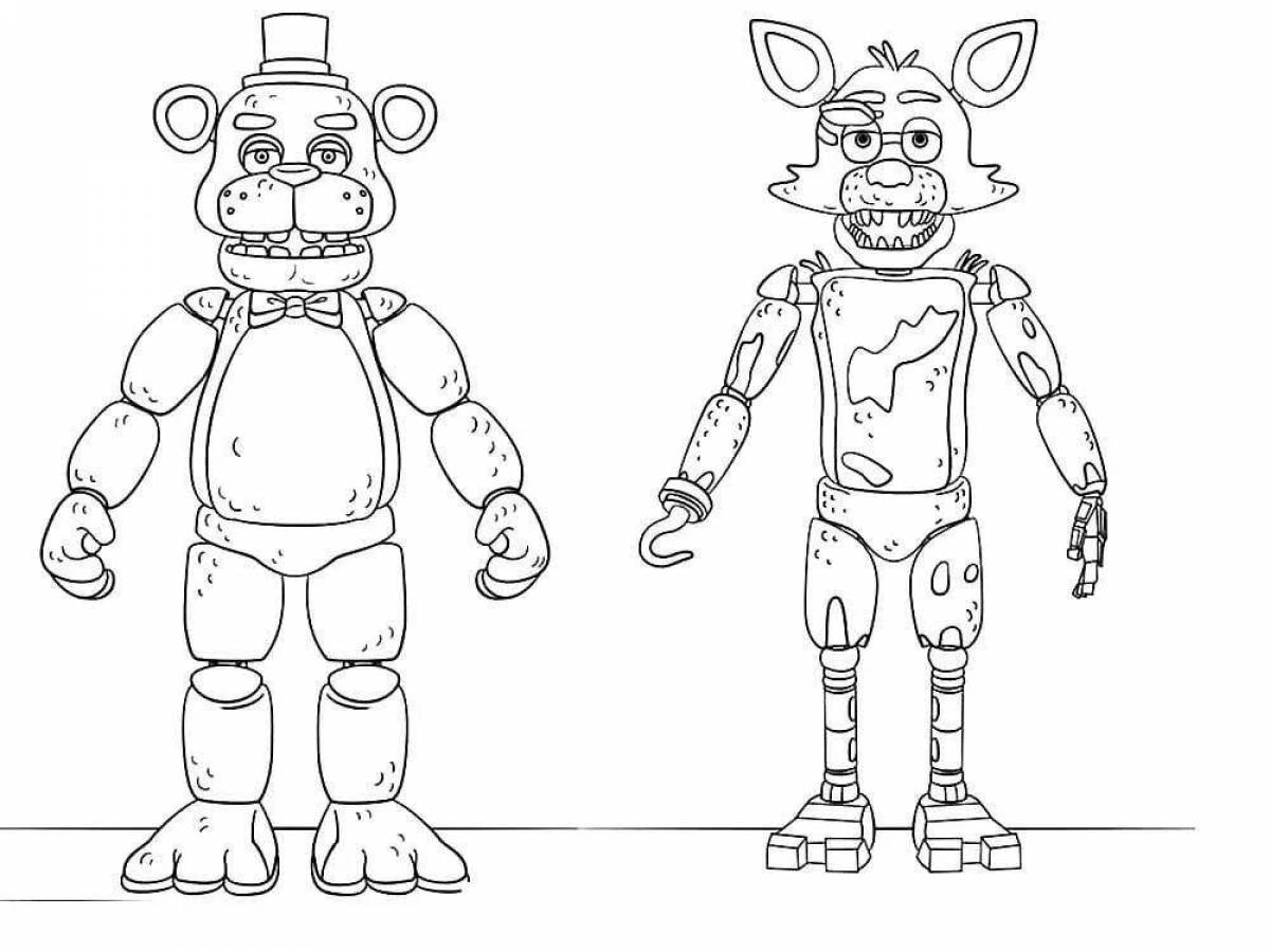 Funny animatronics all coloring pages