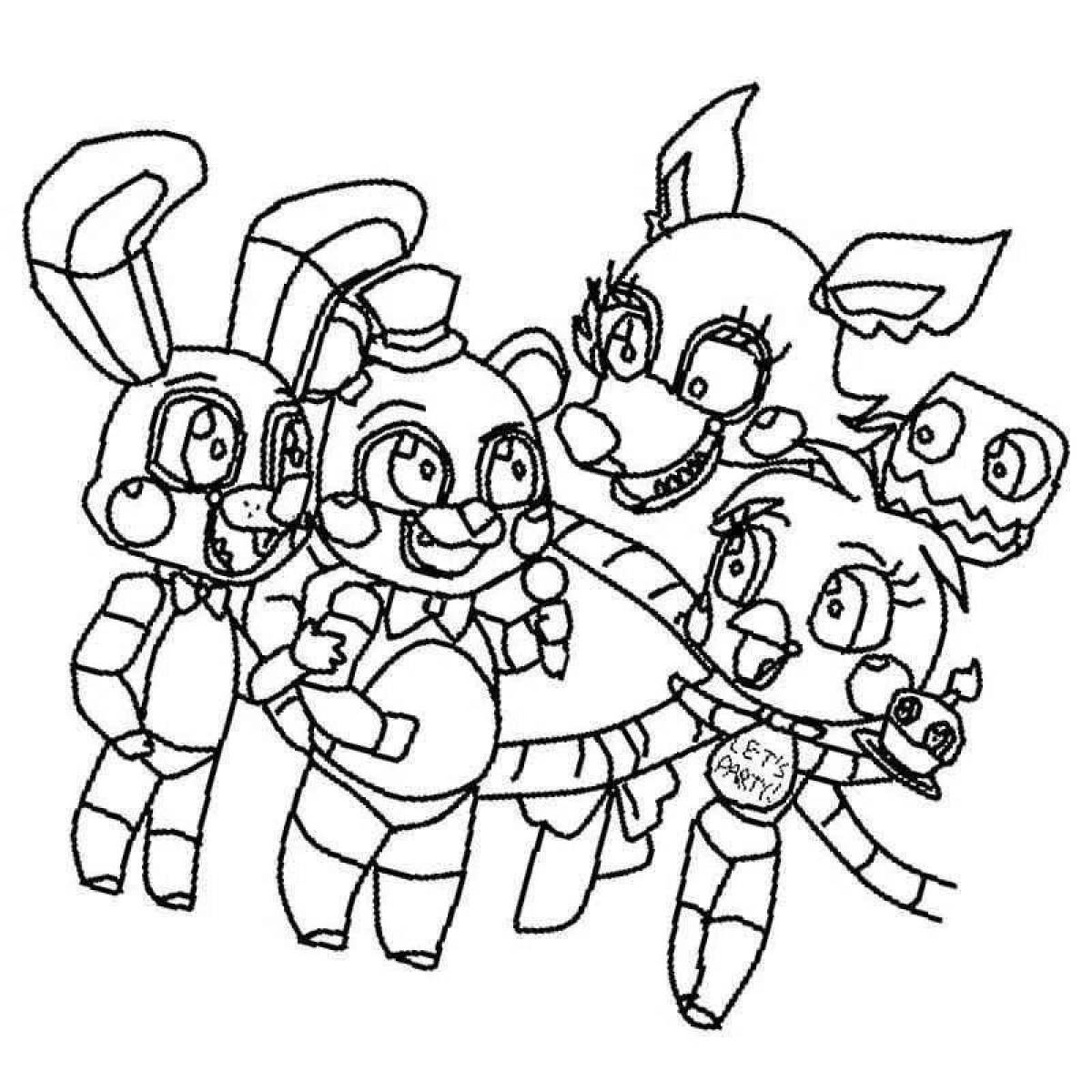Charming animatronics all coloring pages