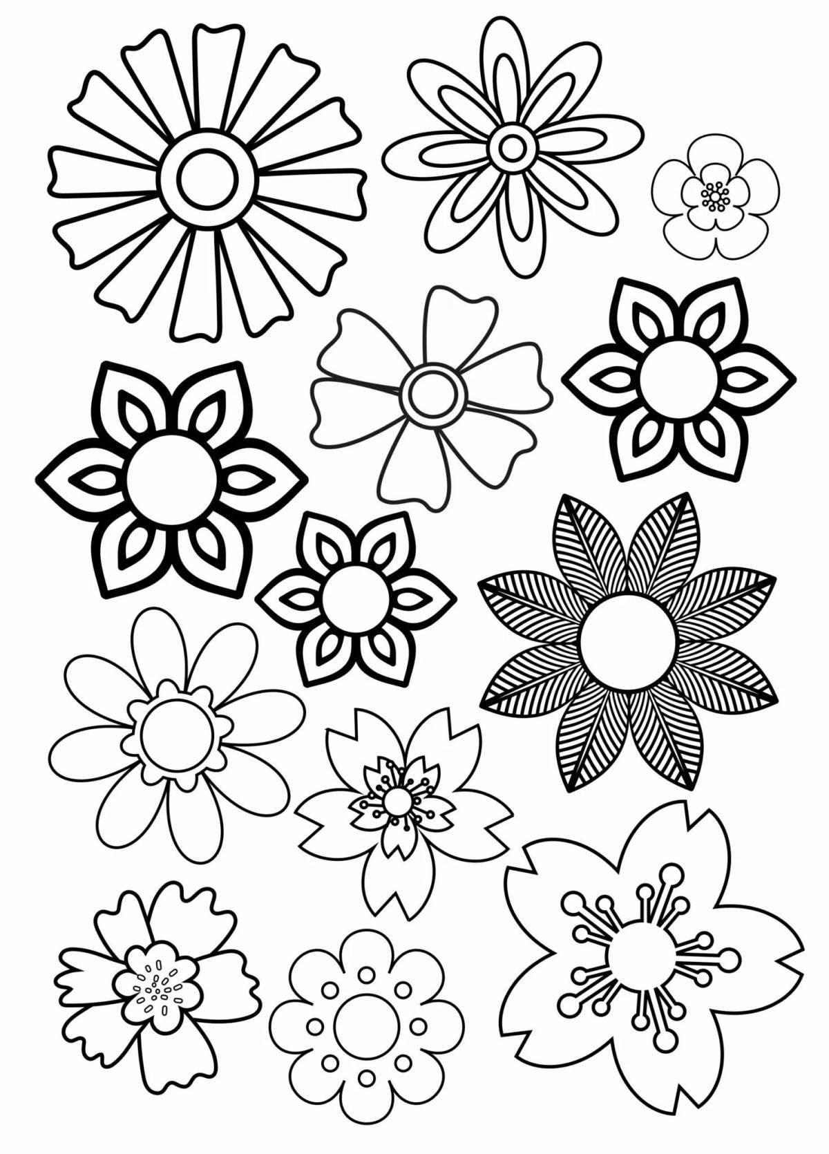 Fun coloring little flowers