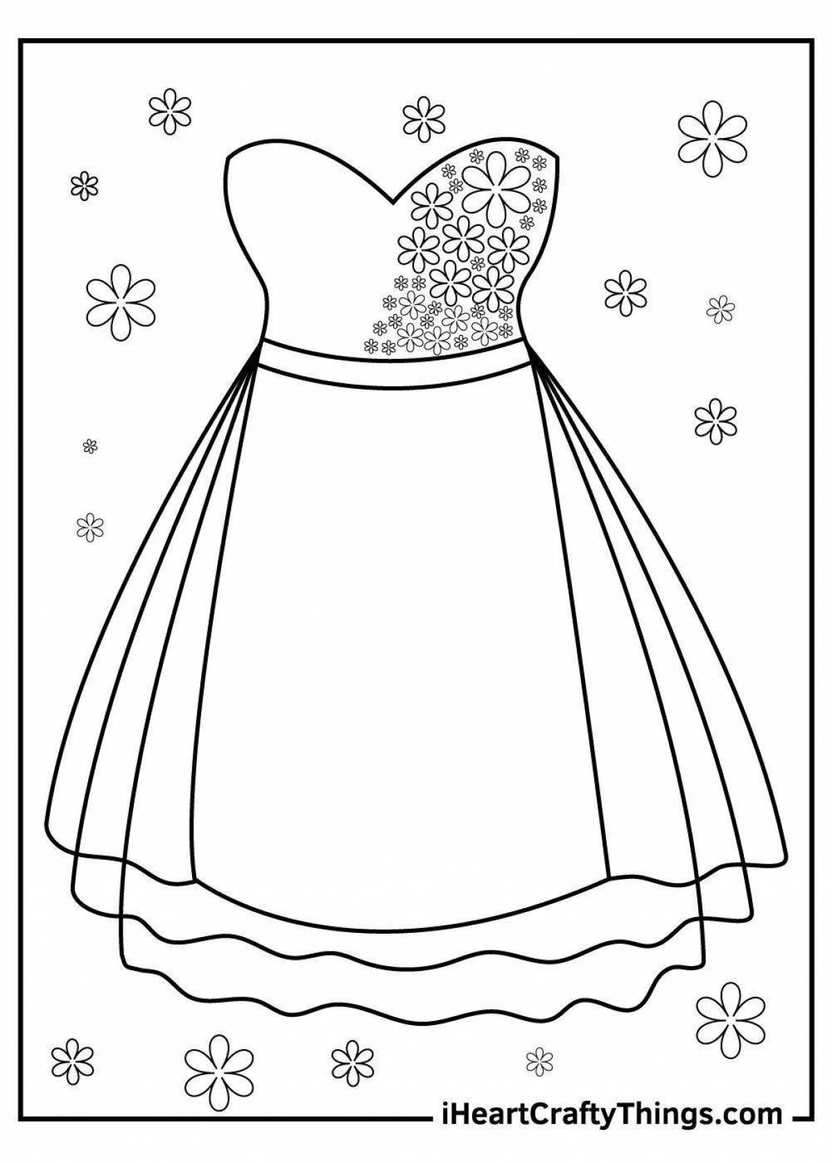 Coloring book cute doll dress for children 4-5 years old