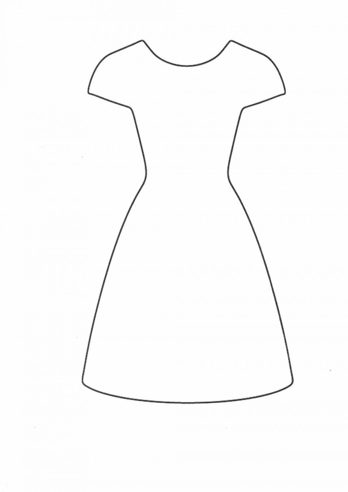 Exciting doll dress coloring page for 4-5 year olds