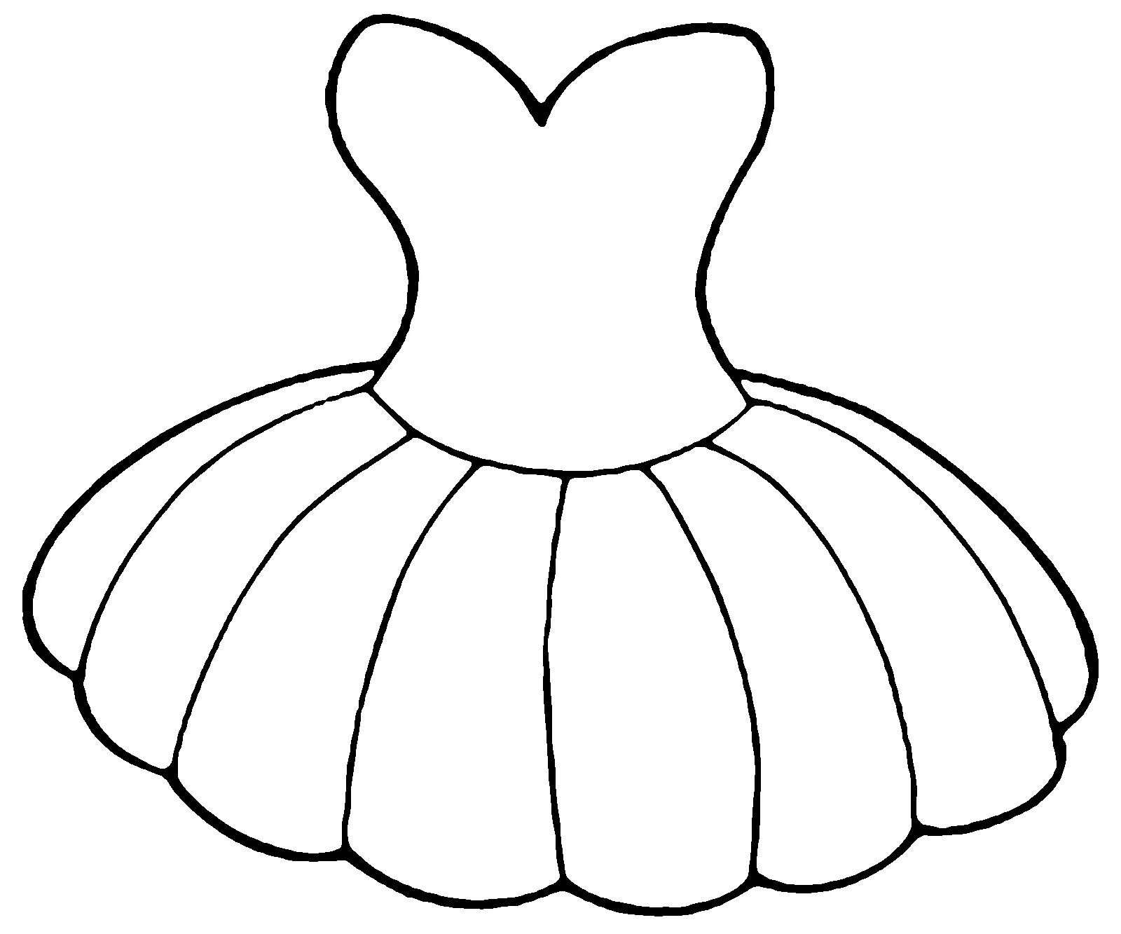 Coloring page stunning doll dress for children 4-5 years old