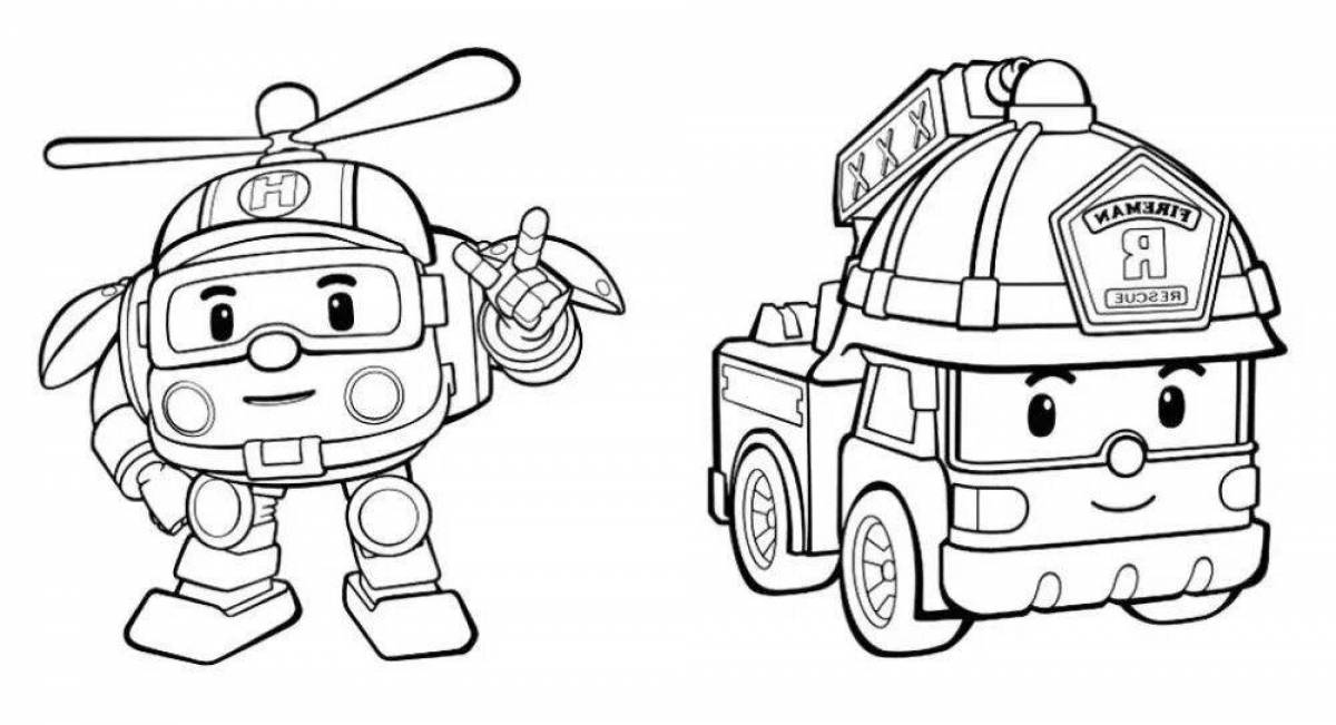 Amazing poly robot coloring page