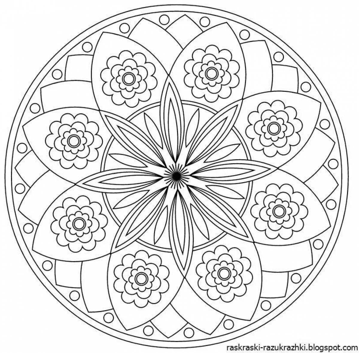 Exquisite coloring mandala for children