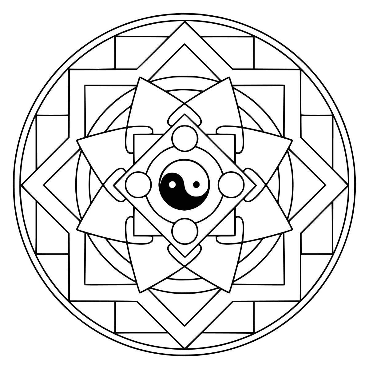 Amazing coloring book for kids mandala