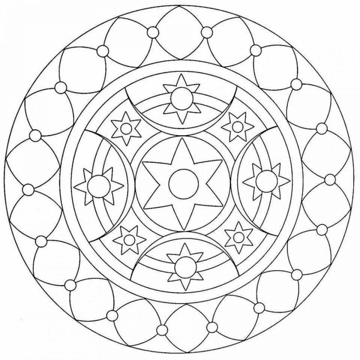 Exalted baby mandala coloring page