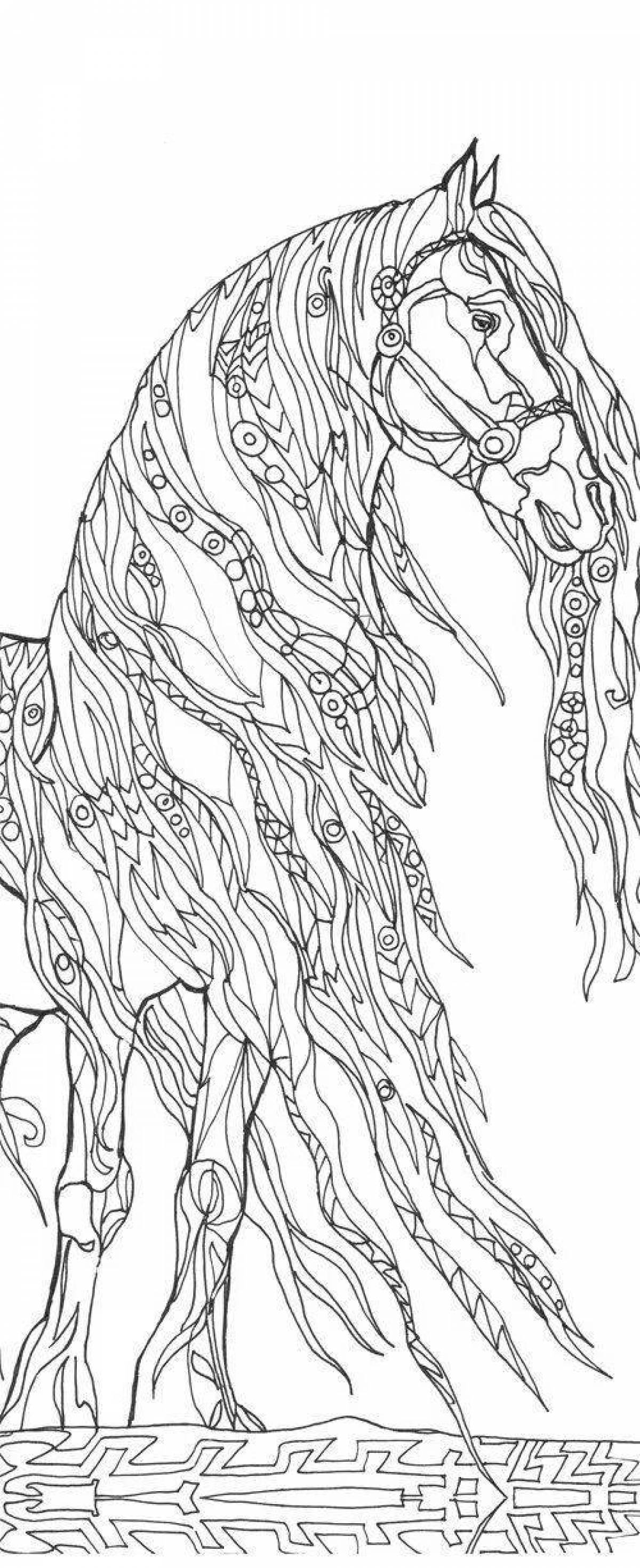Exalted complex horse coloring page