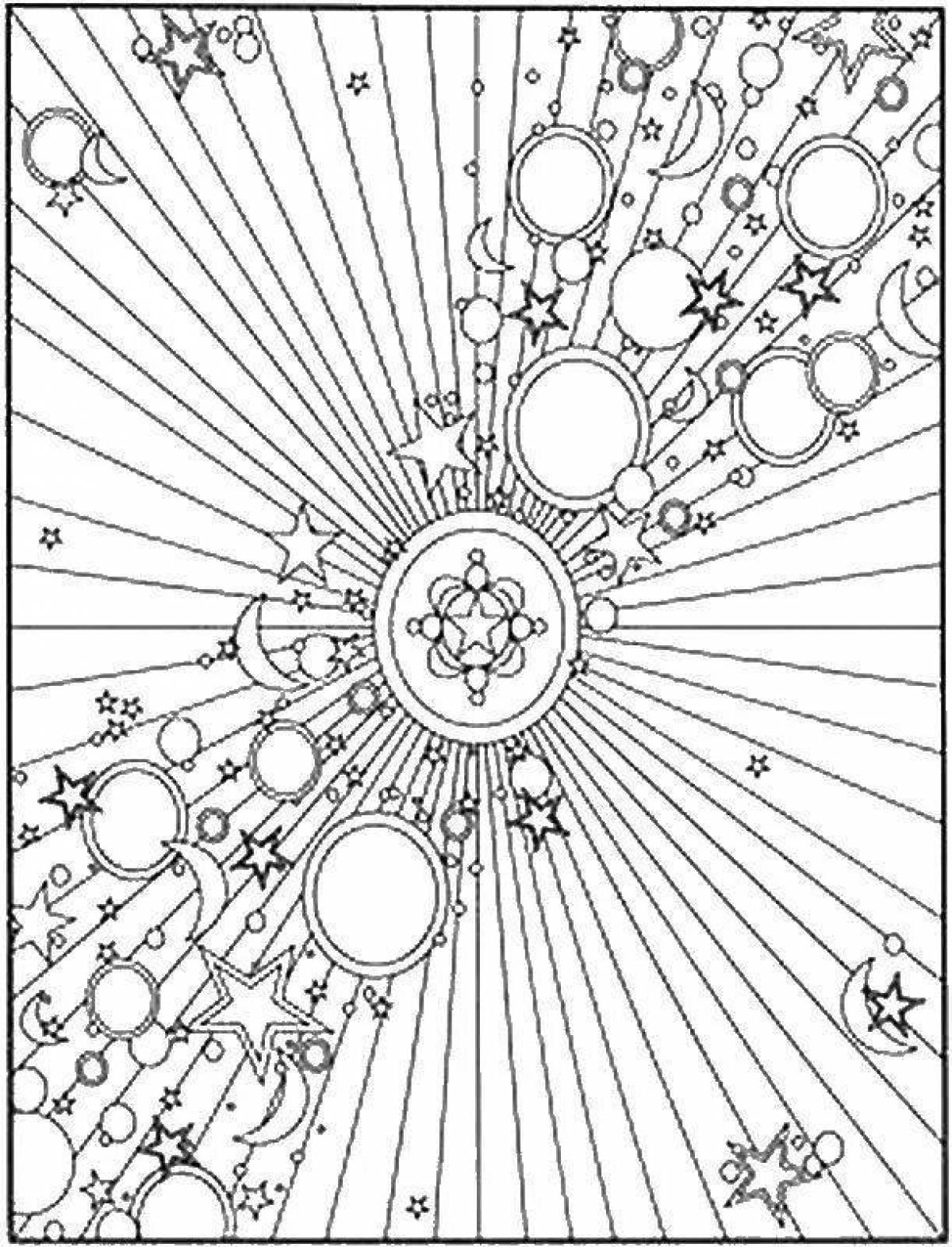 Soothing coloring book antistress space