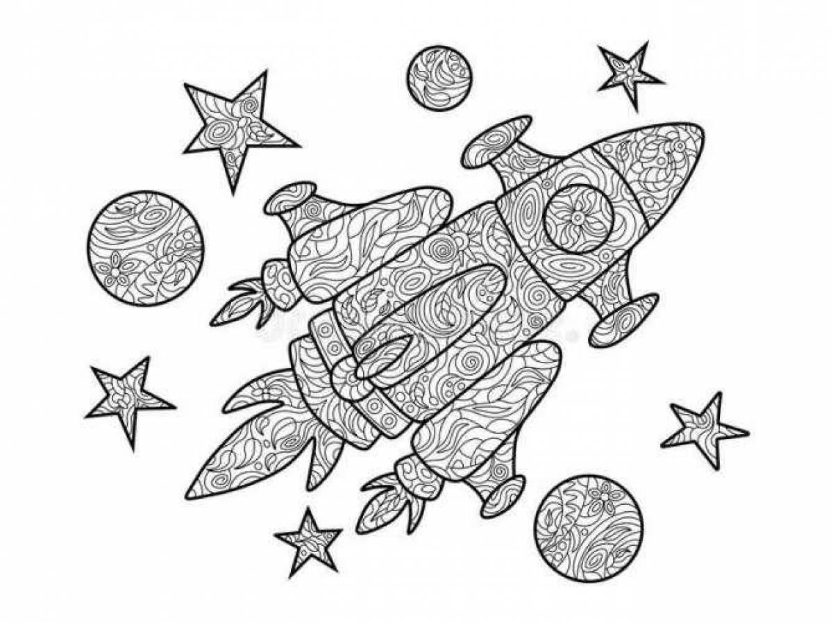 Charming space antistress coloring book