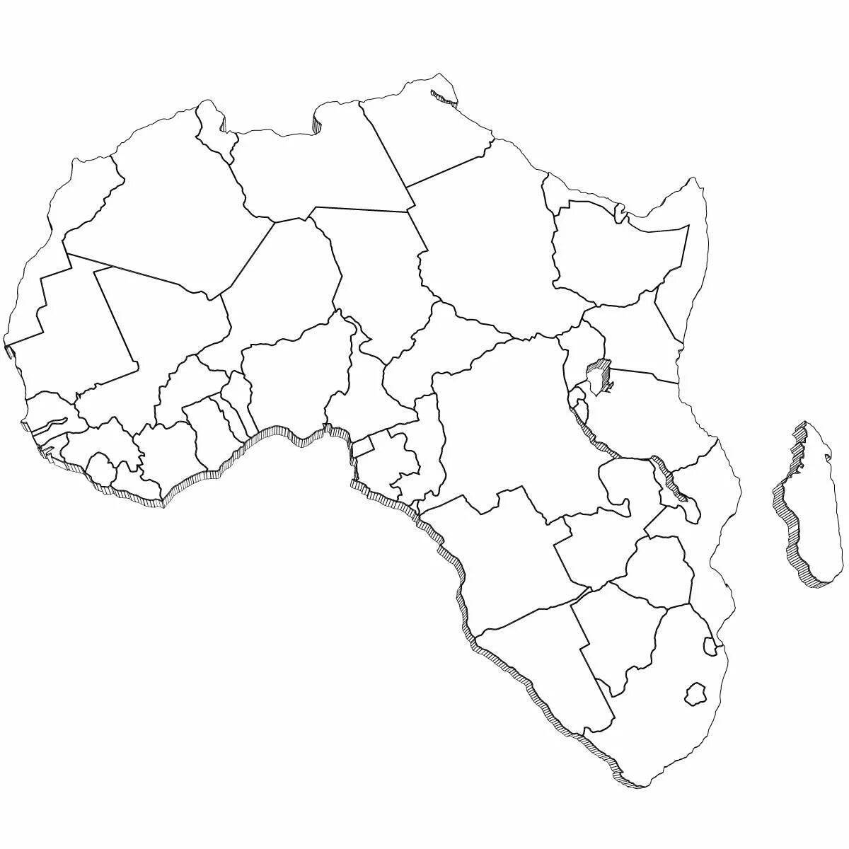 Раскраска красочная карта африки
