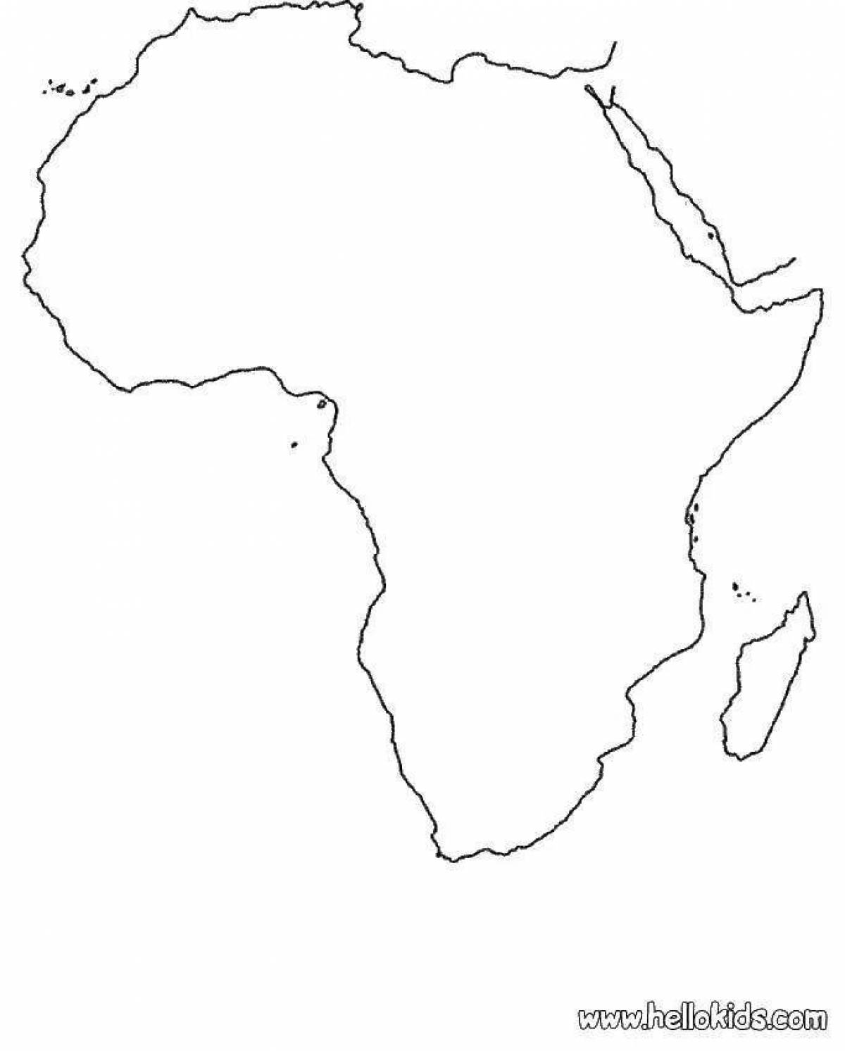 Bright africa map coloring page