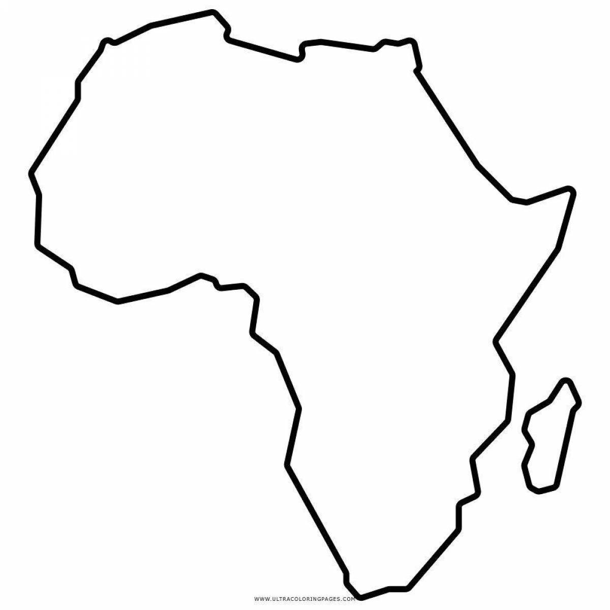 Coloring book charming map of africa