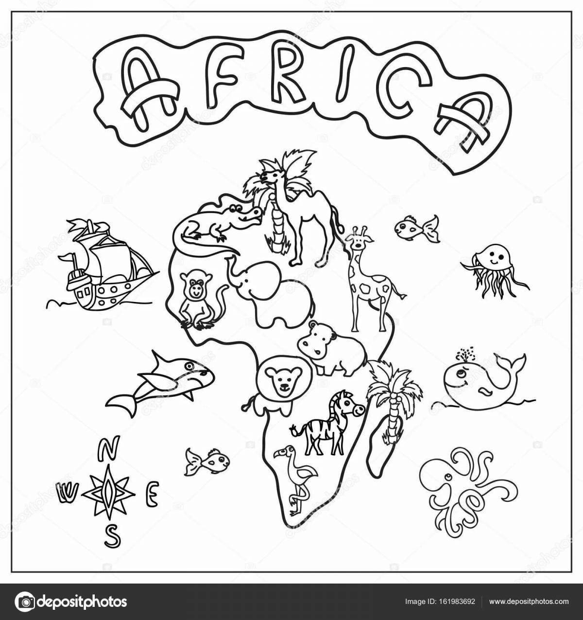 Coloring book gorgeous africa map