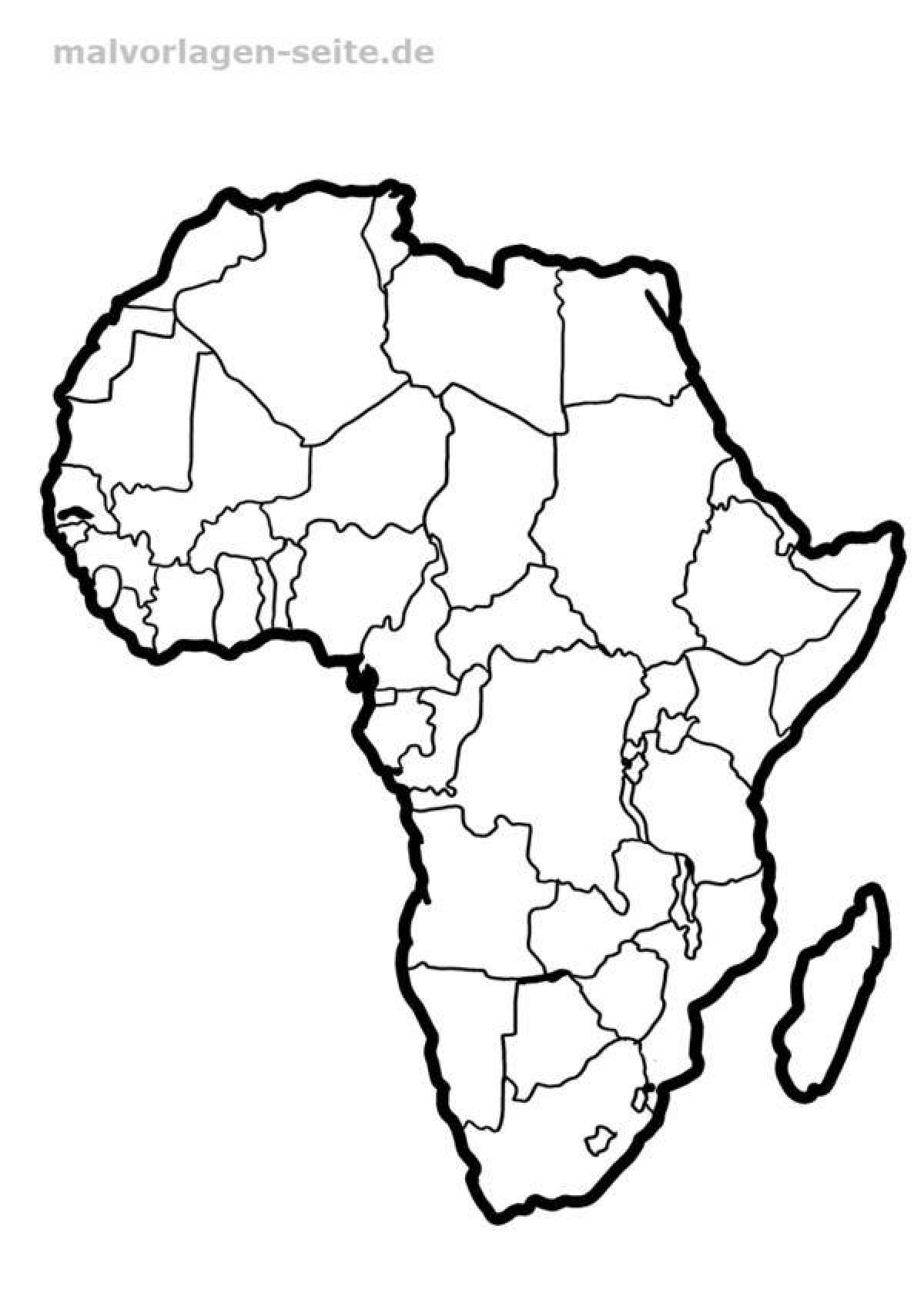 Раскраска большая карта африки