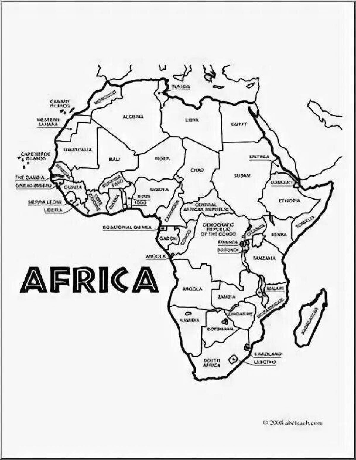 Coloring majestic map of africa