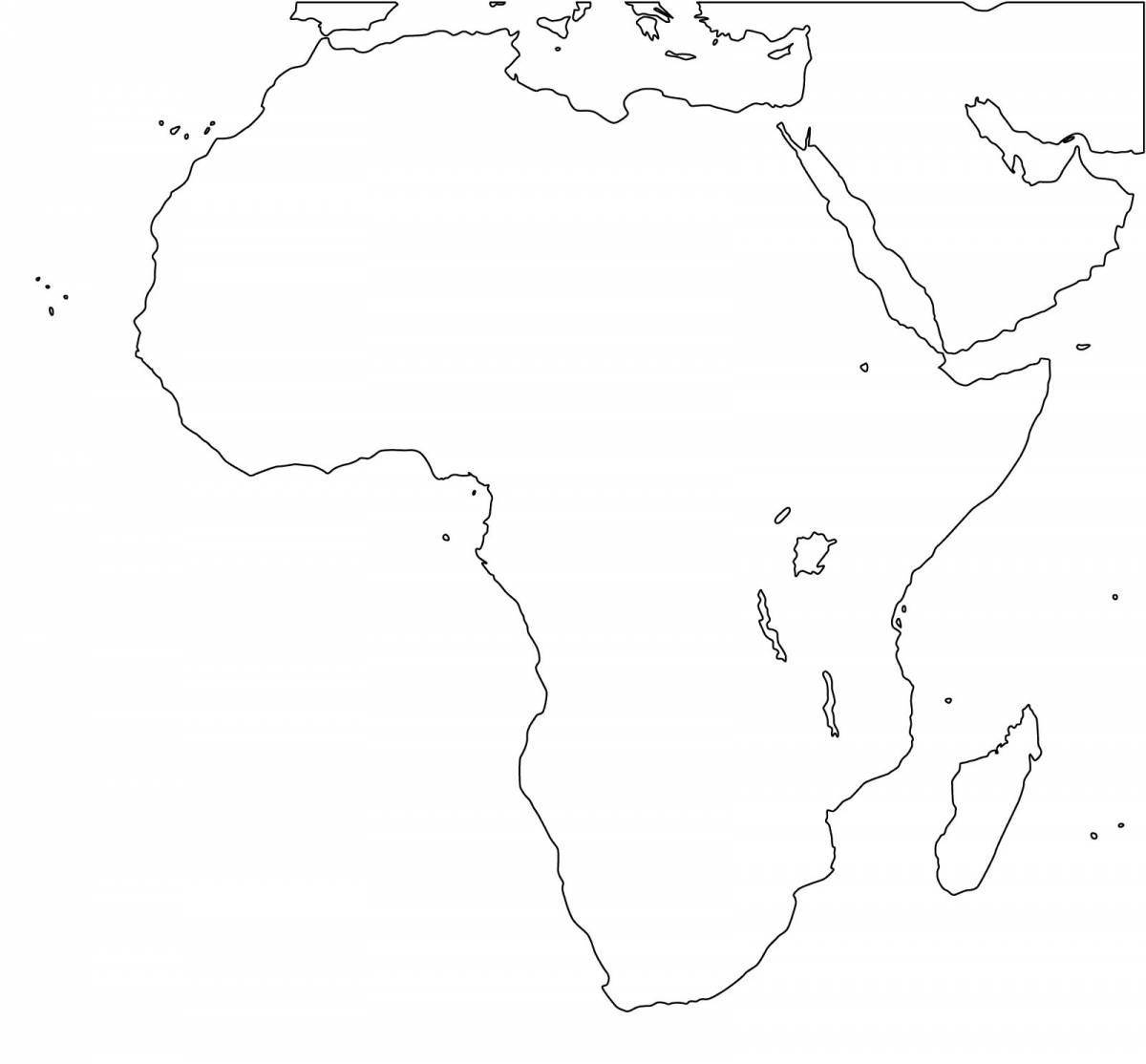 Потрясающая страница раскраски карты африки