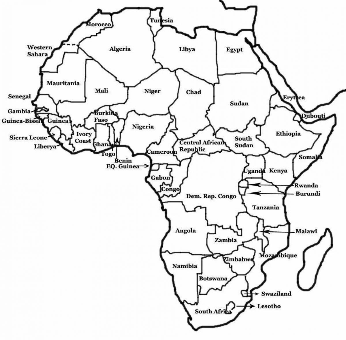 Coloring page impressive map of africa