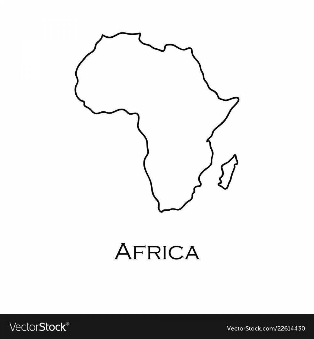 Удивительная страница раскраски карты африки