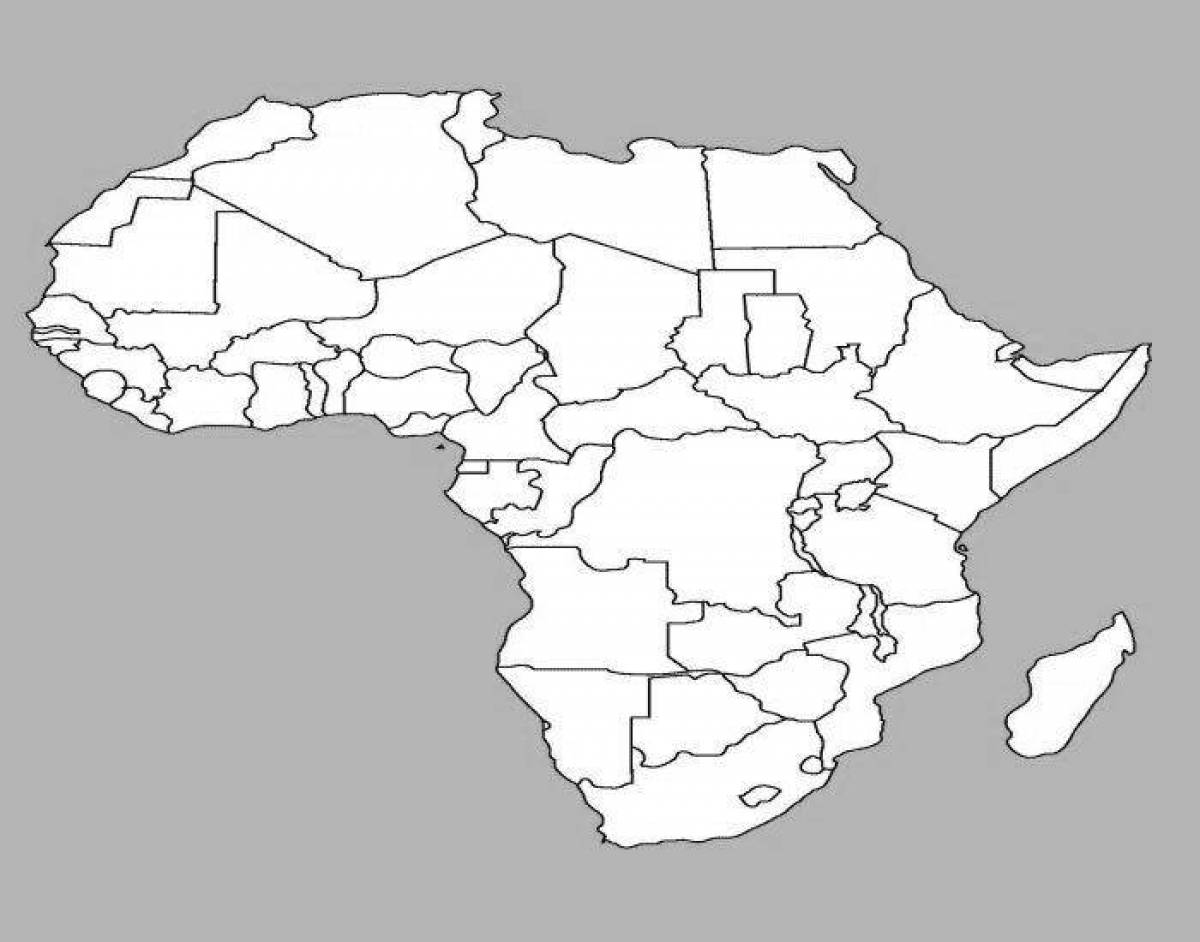 Раскраска чудесная карта африки