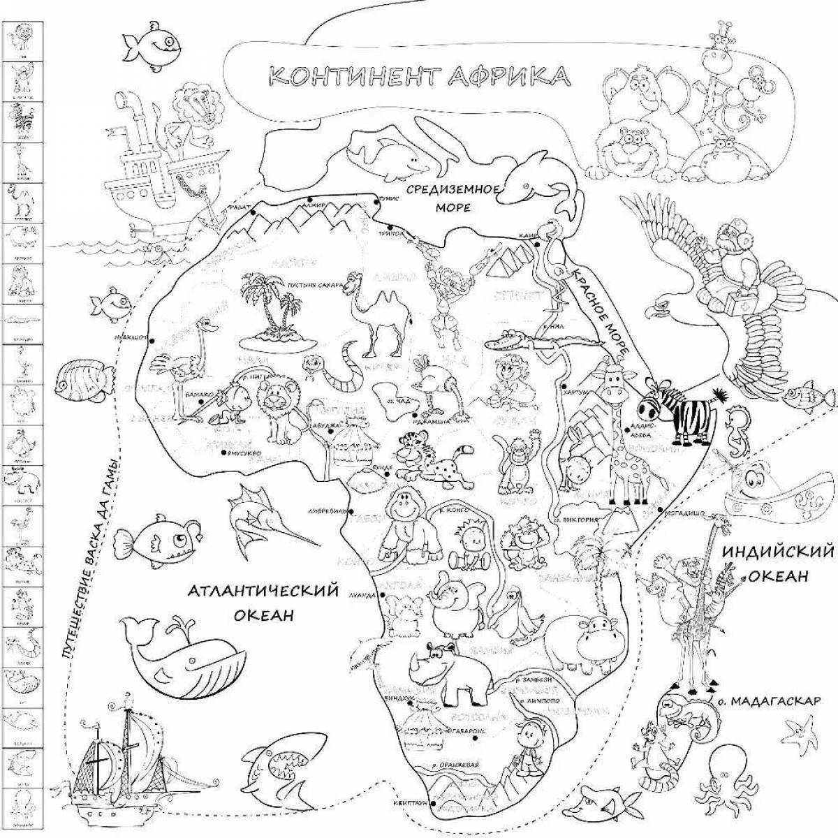 Захватывающая раскраска карта африки