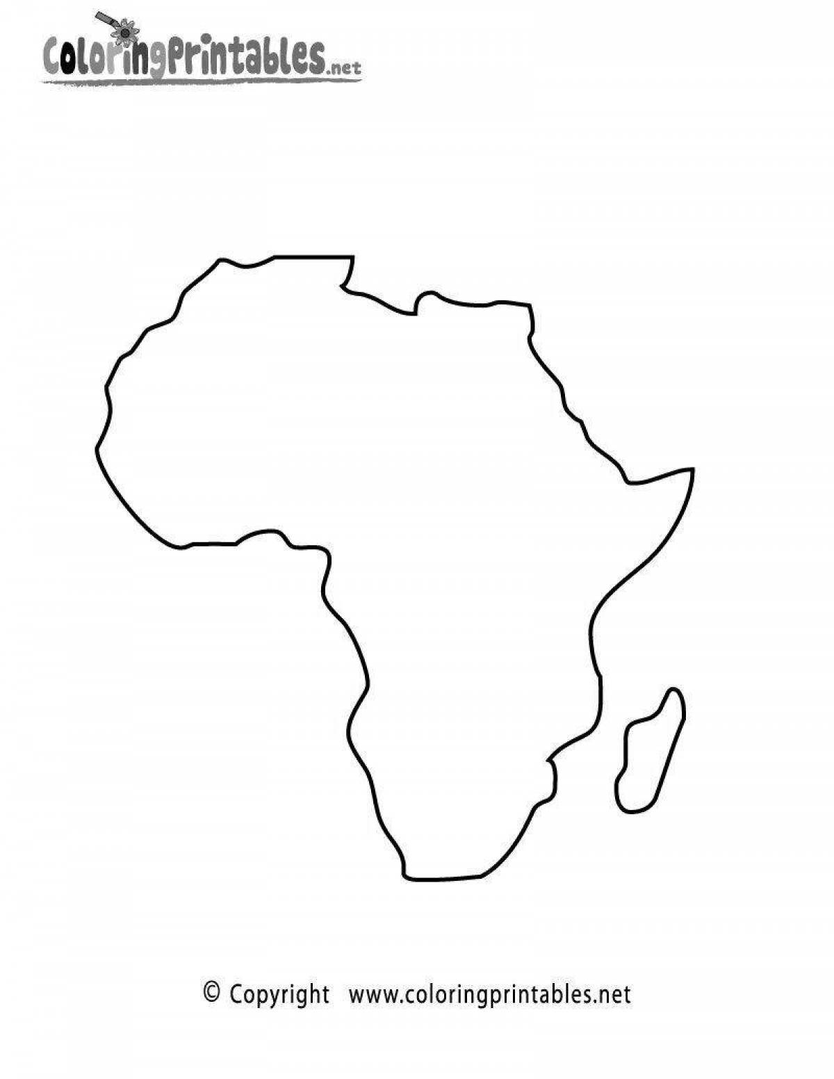 Coloring book dazzling africa map