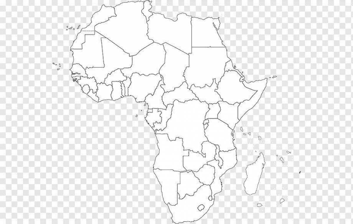 Раскраска выдающаяся карта африки