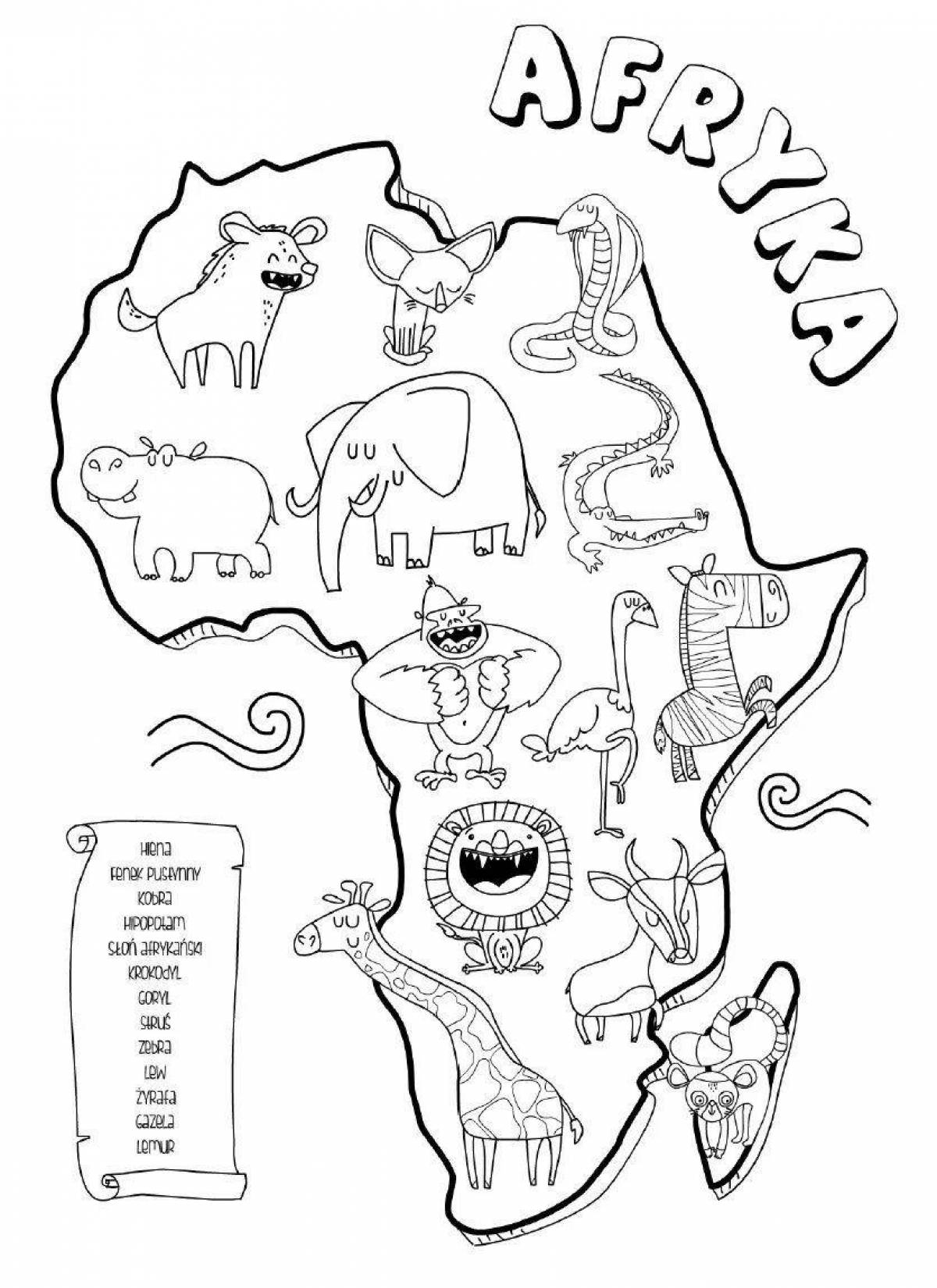 Flawless Africa Map Coloring Page