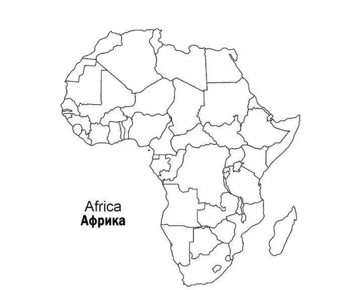Известная страница раскраски карты африки