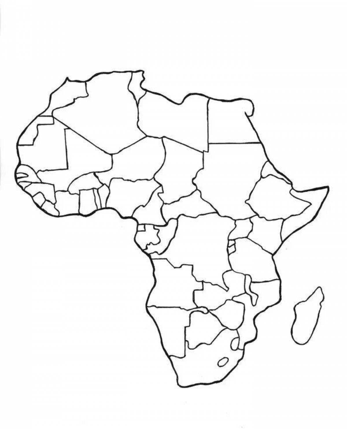 Distinctive africa map coloring page