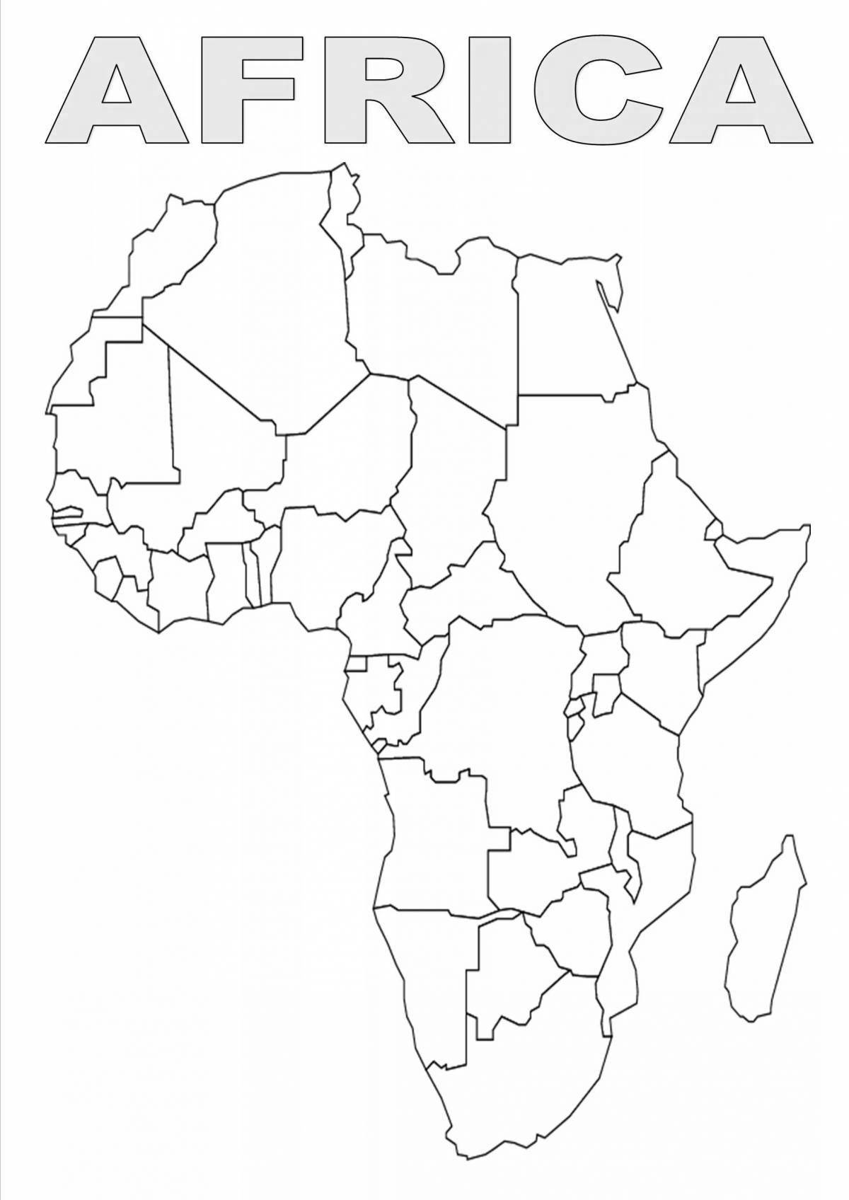 Раскраска незабываемая карта африки