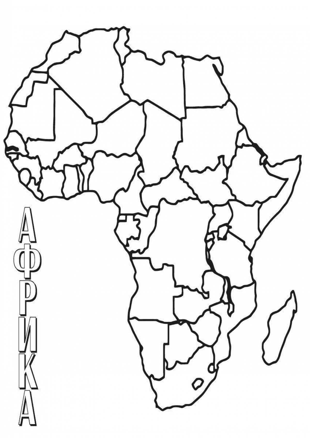 Coloring book commemorative map of africa