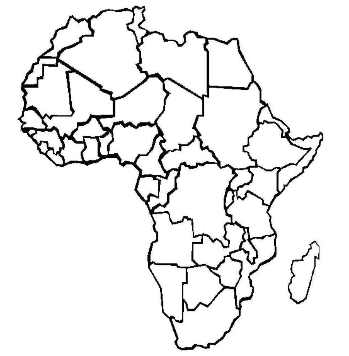 Контурная карта Африки раскраска