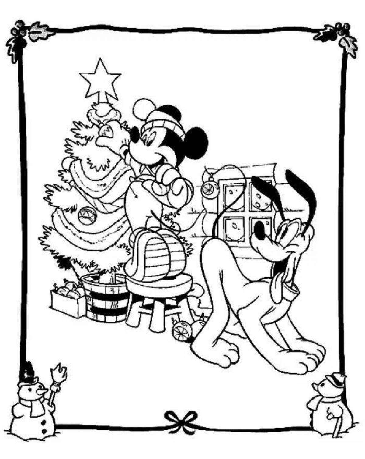 Colorful disney christmas coloring book