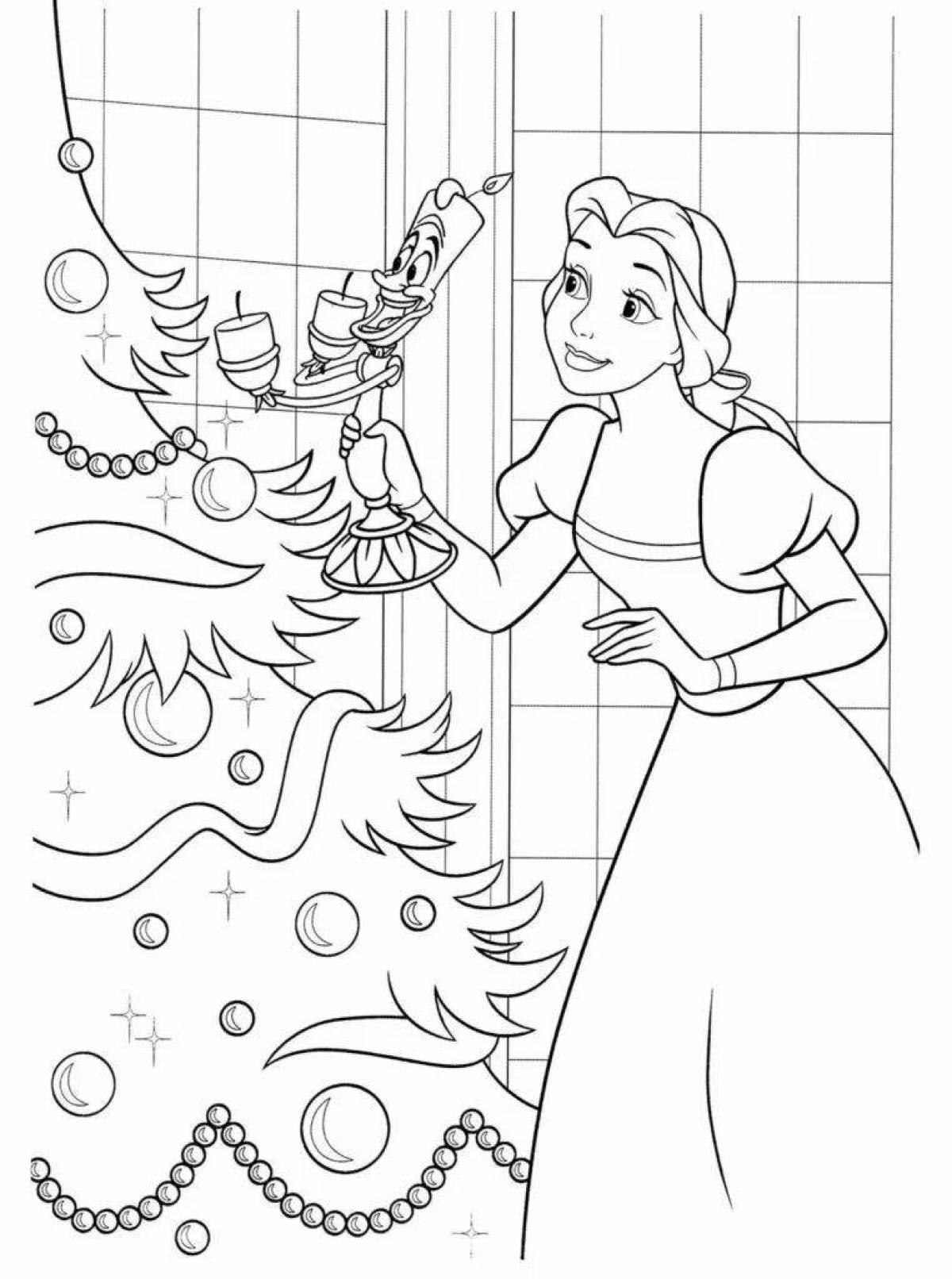 Disney Majestic Christmas Coloring Page