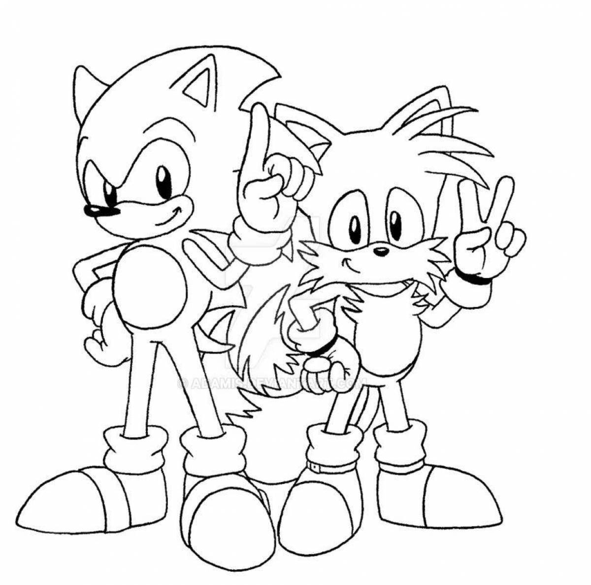 Xs sonic cute coloring page
