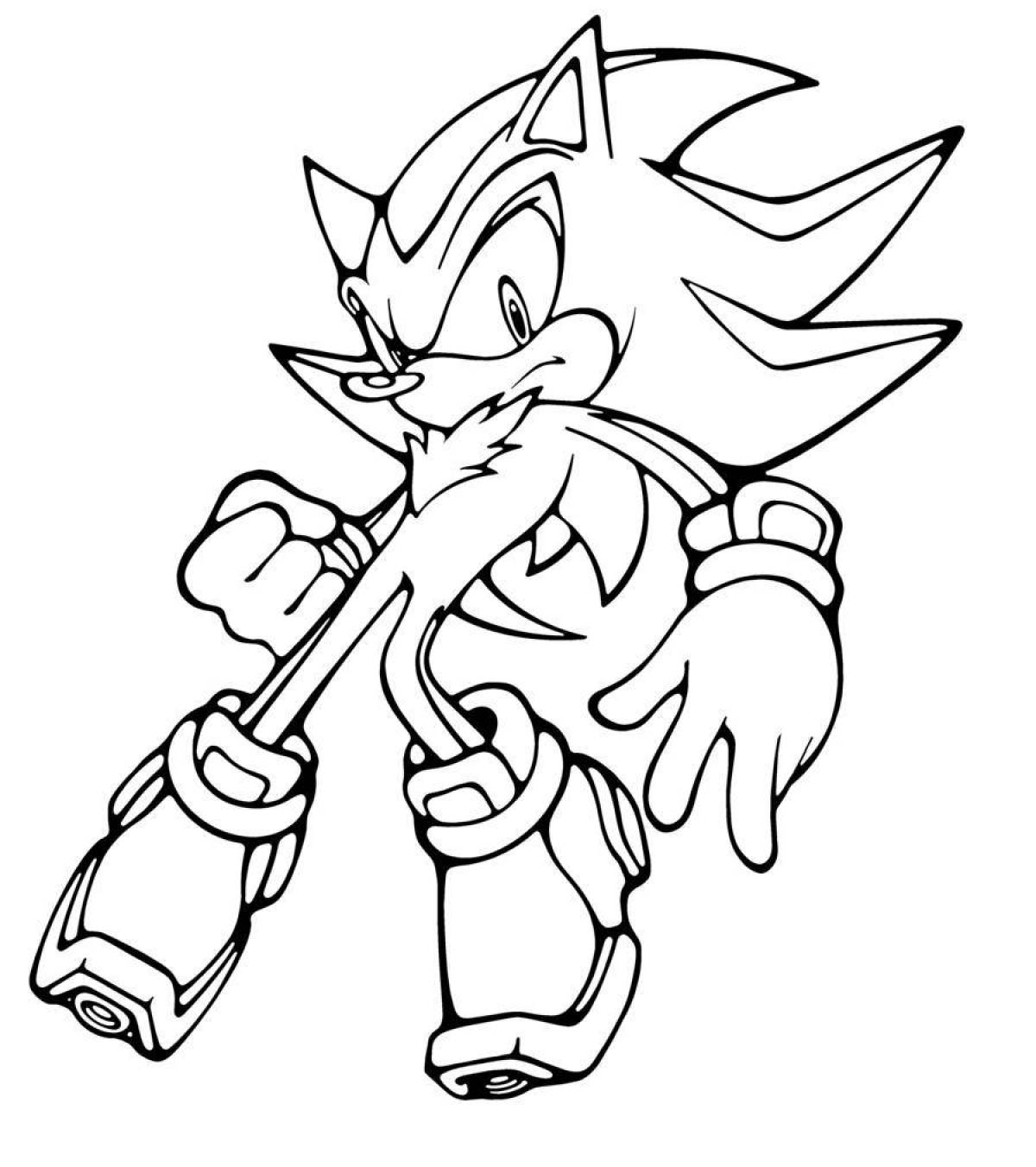 Amazing xs sonic coloring page