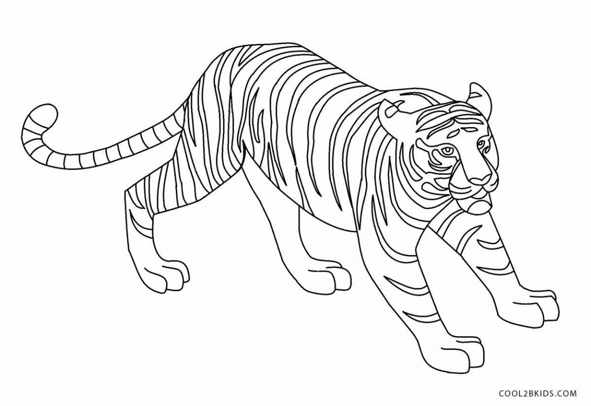 Раскраска величественный бенгальский тигр