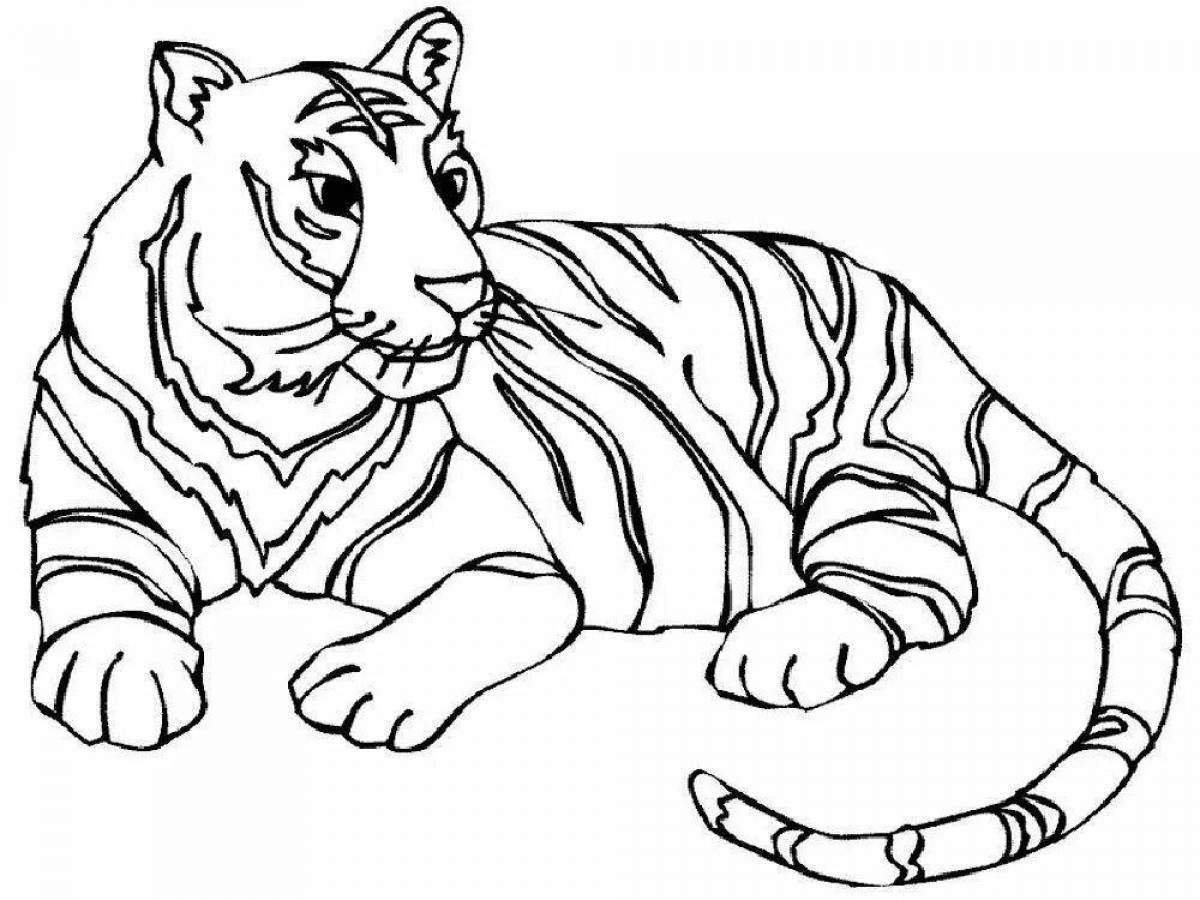 Coloring book magnificent bengal tiger