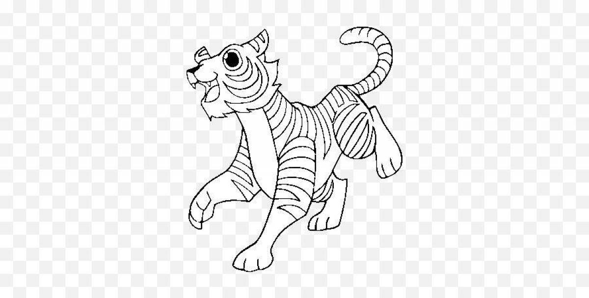 Удивительная страница раскраски бенгальского тигра