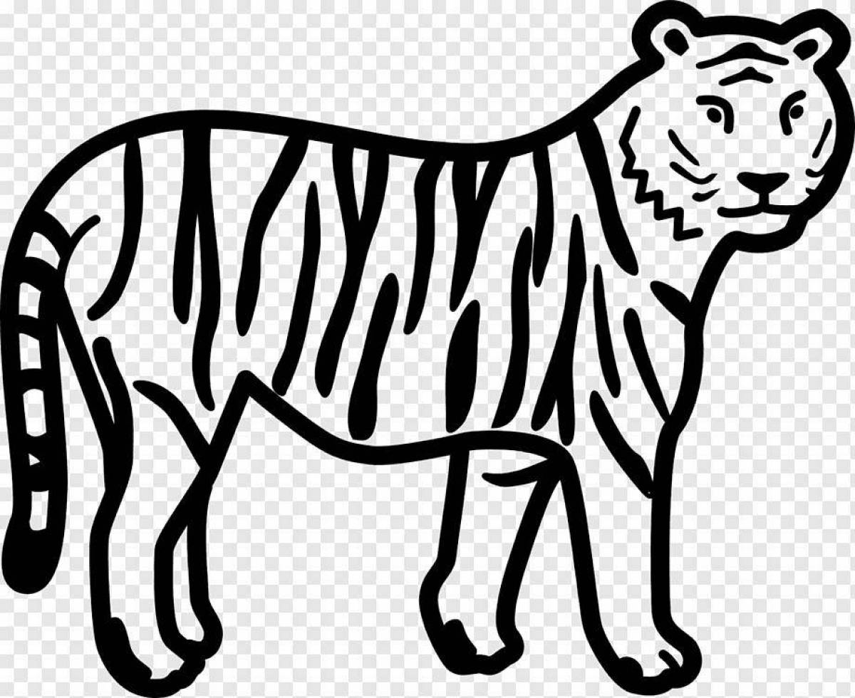 Раскраска бенгальского тигра с ярким окрасом