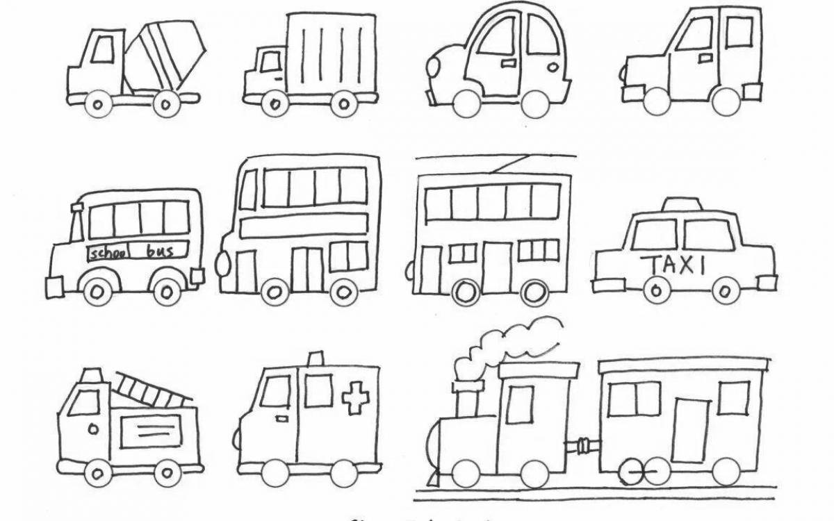 Adorable transport coloring page