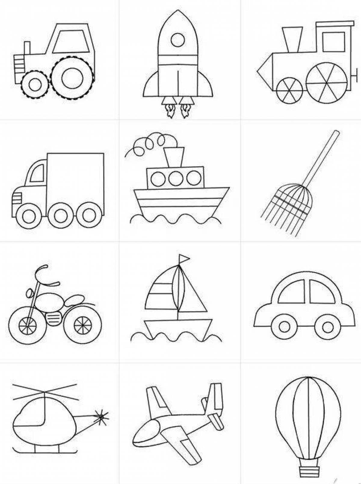 Exquisite transport coloring book