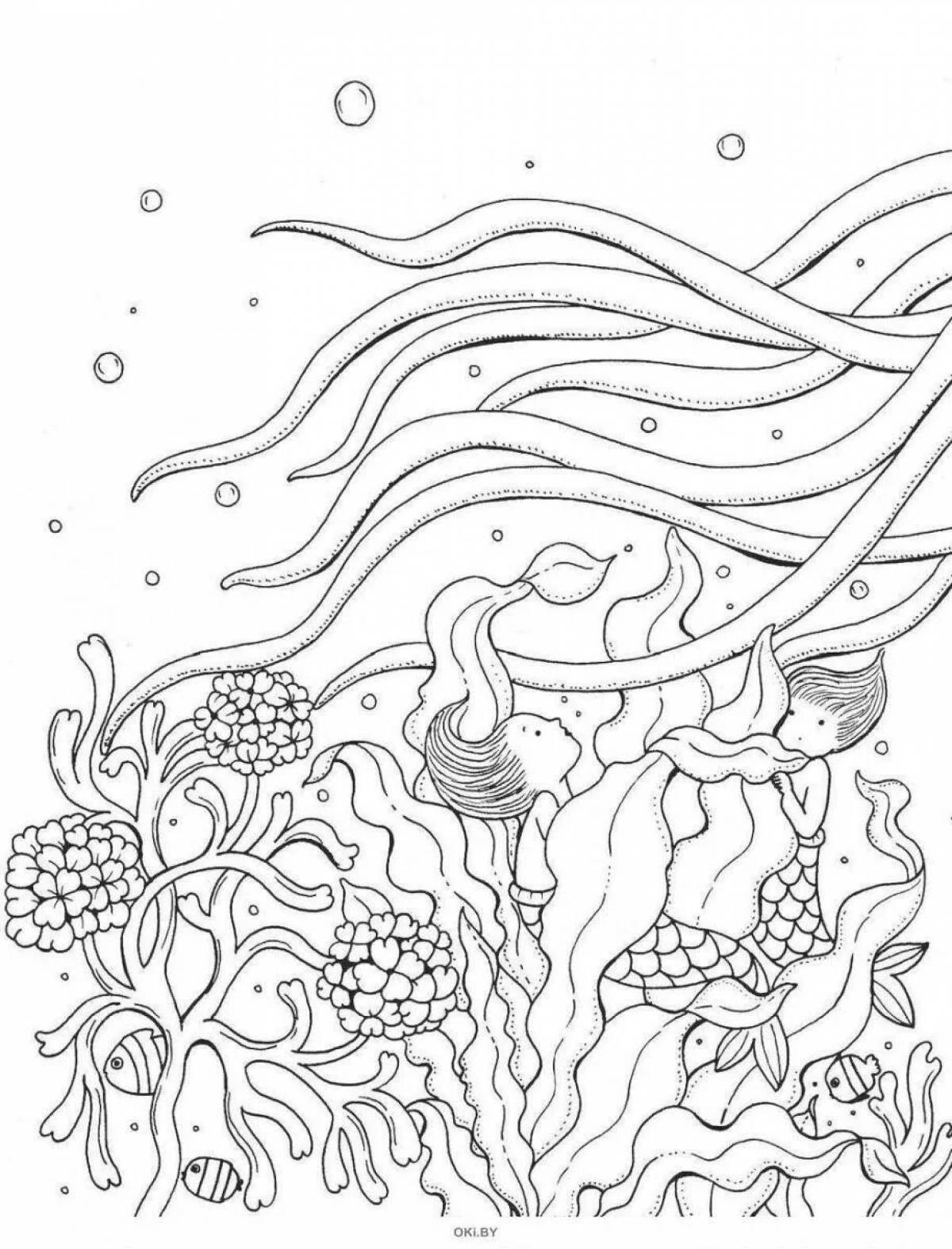 Magic mermaid coloring page