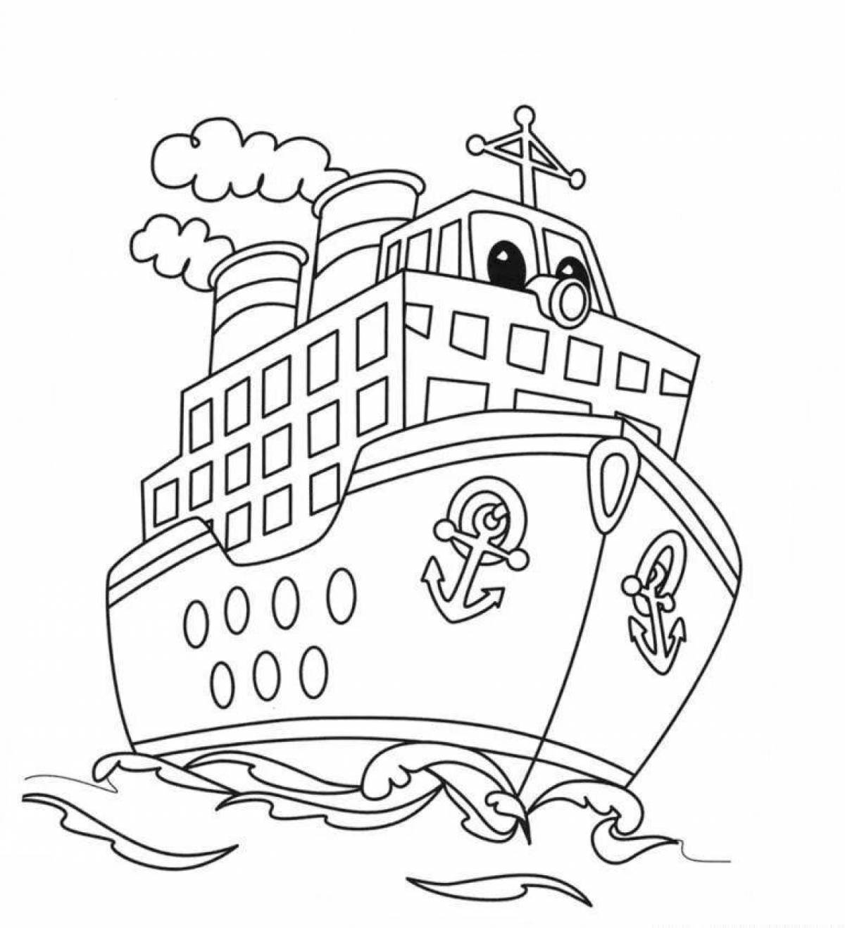 Luxury ship coloring book for boys