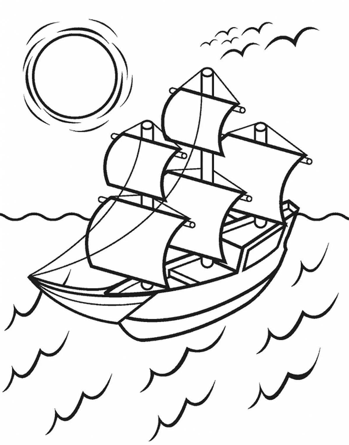 Impressive ship coloring pages for boys