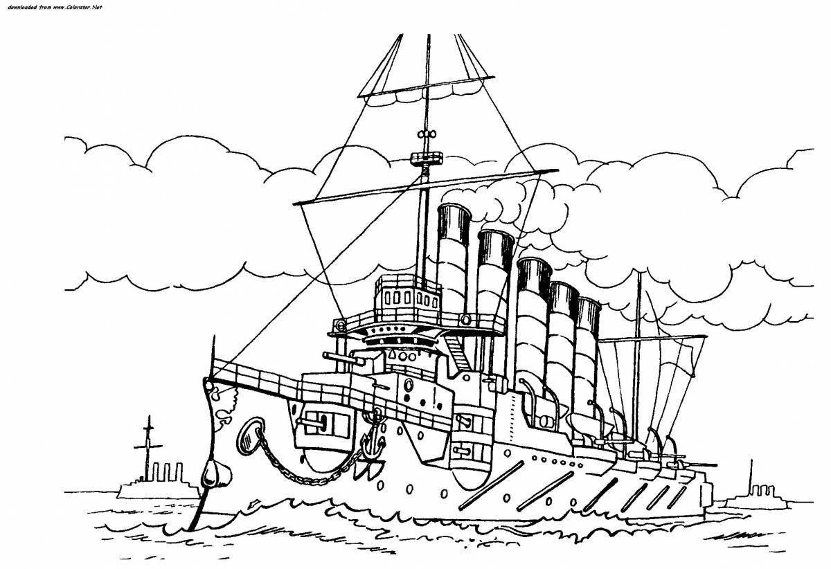 Gorgeous ship coloring book for boys