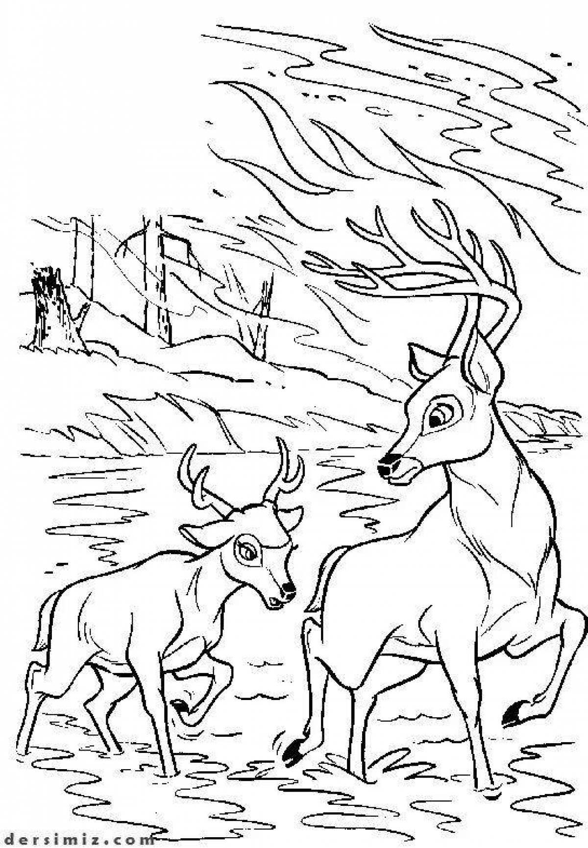 Sizzling fire in the forest coloring page