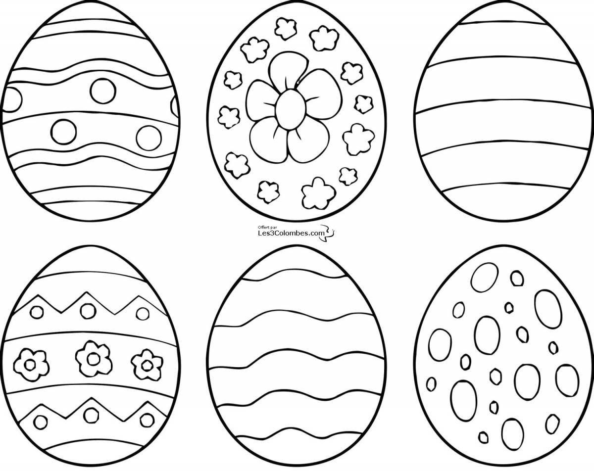 Красочная страница раскраски пасхальных яиц