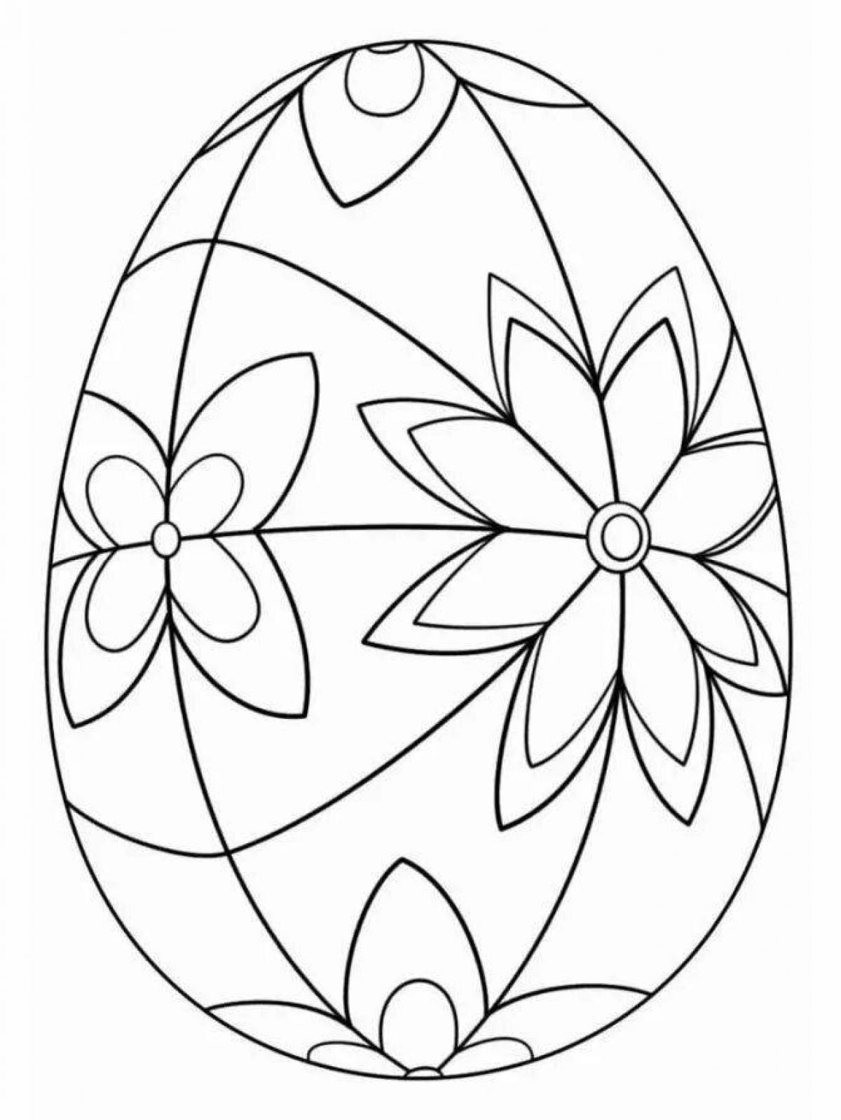 Блестящая страница раскраски пасхального яйца