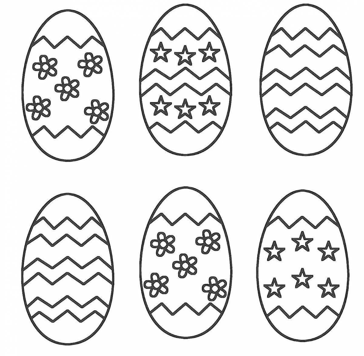 Adorable easter egg coloring page